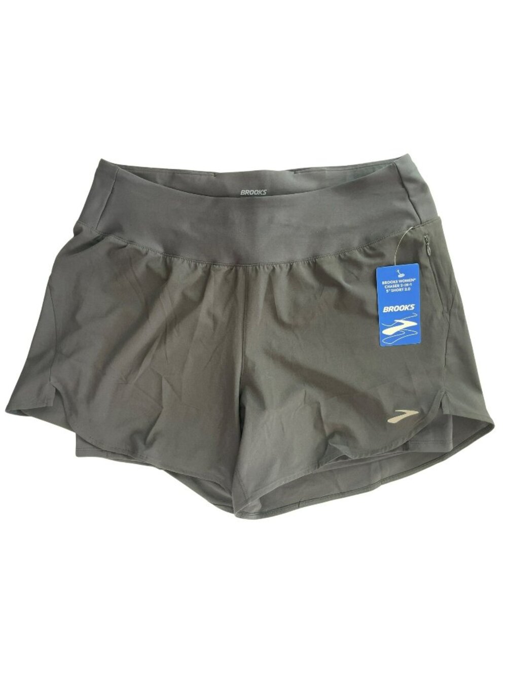 Brooks Chaser 5" 2-In-1 Shorts 2.0 Running Shorts Black Women's Size L $75NWT